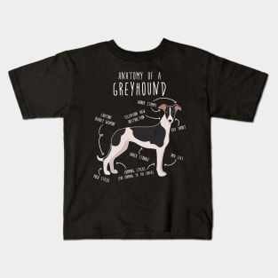 Greyhound Dog Anatomy Kids T-Shirt